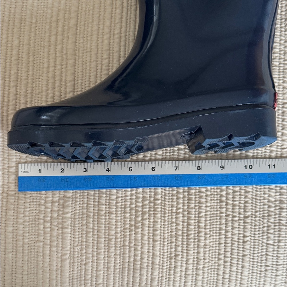 Chooka Shiny Blue Rain Boots with Tan Buckle Accents - Picture 15 of 15